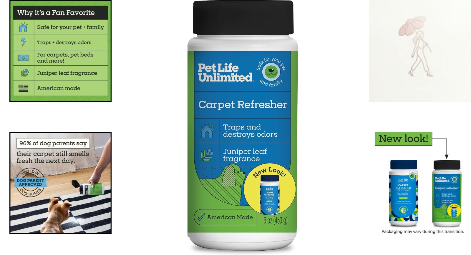 Eco-Friendly Juniper Leaf Carpet Freshener Powder, 16 oz Strong Odor Eliminator