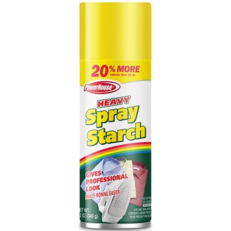 3x Powerhouse Heavy Duty Spray Starch Ironing Aid Laundry Crisp Finish New 12oz