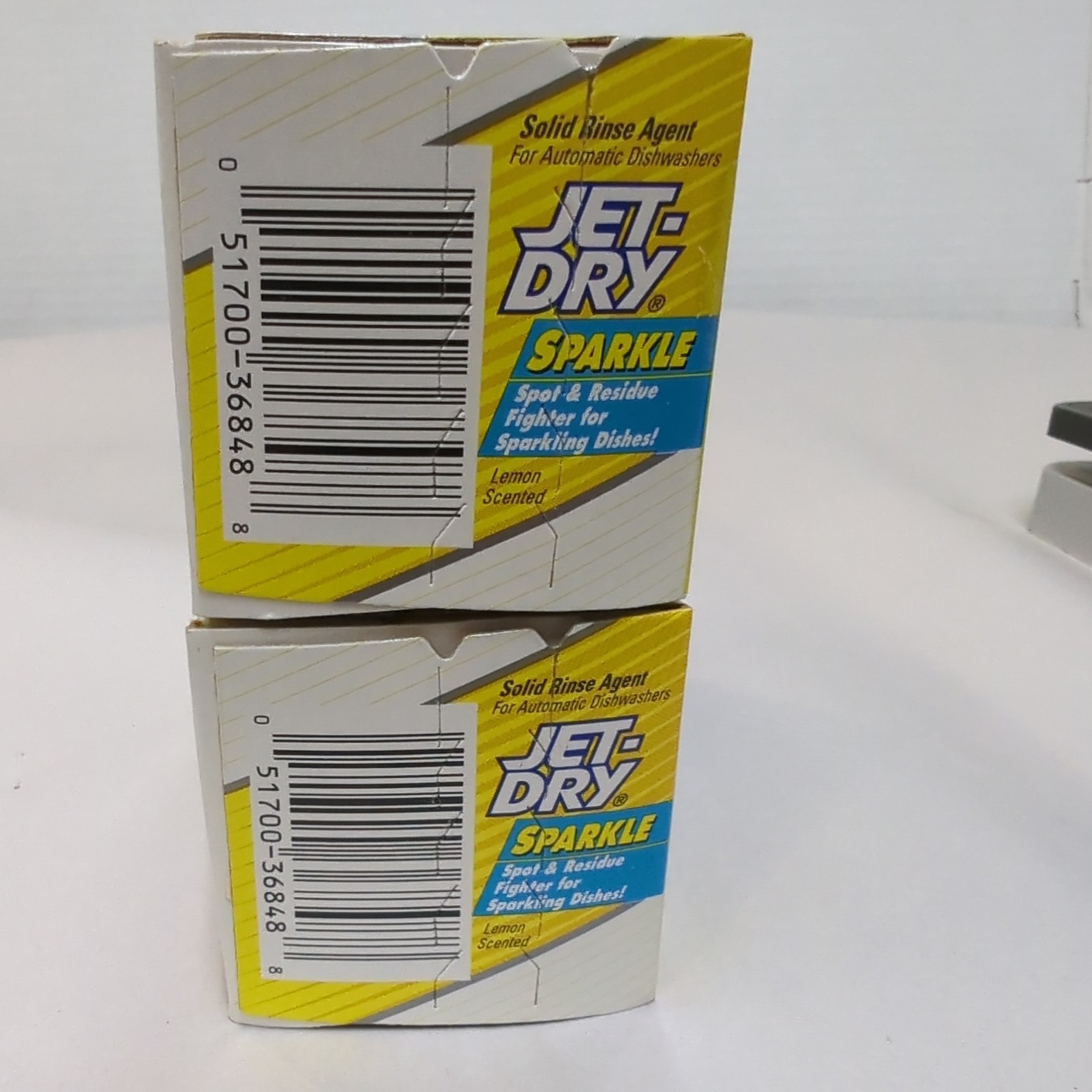 Lot of 2 boxes of Jet-Dry Sparkle Solid Rinse Agent (2 Baskets per box)Lemon