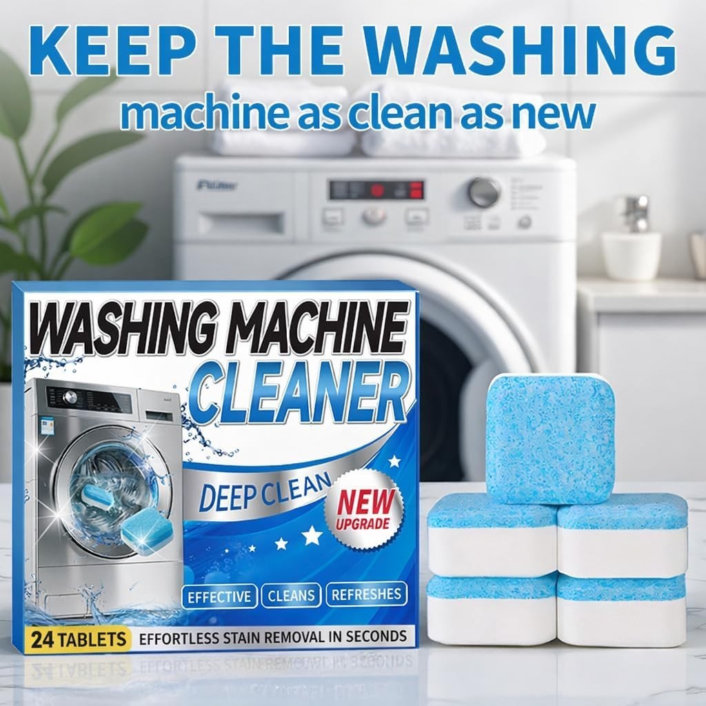 Washing Machine Cleaner Tablets 24 Pack Enzyme Deep Clean Front Load Washer