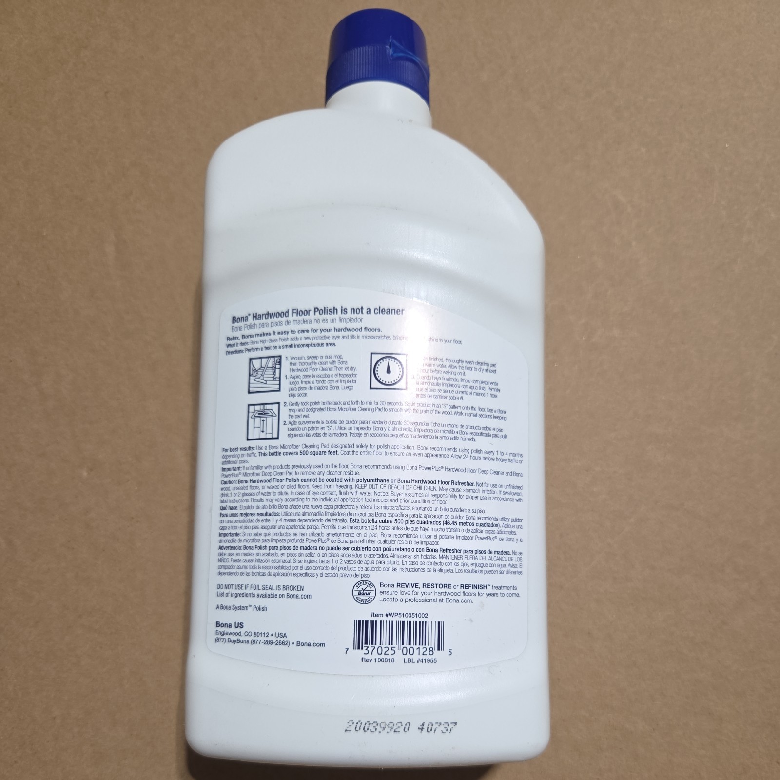 Bona Hardwood Floor Polish Quick HIGH GLOSS 32 fl oz bottle