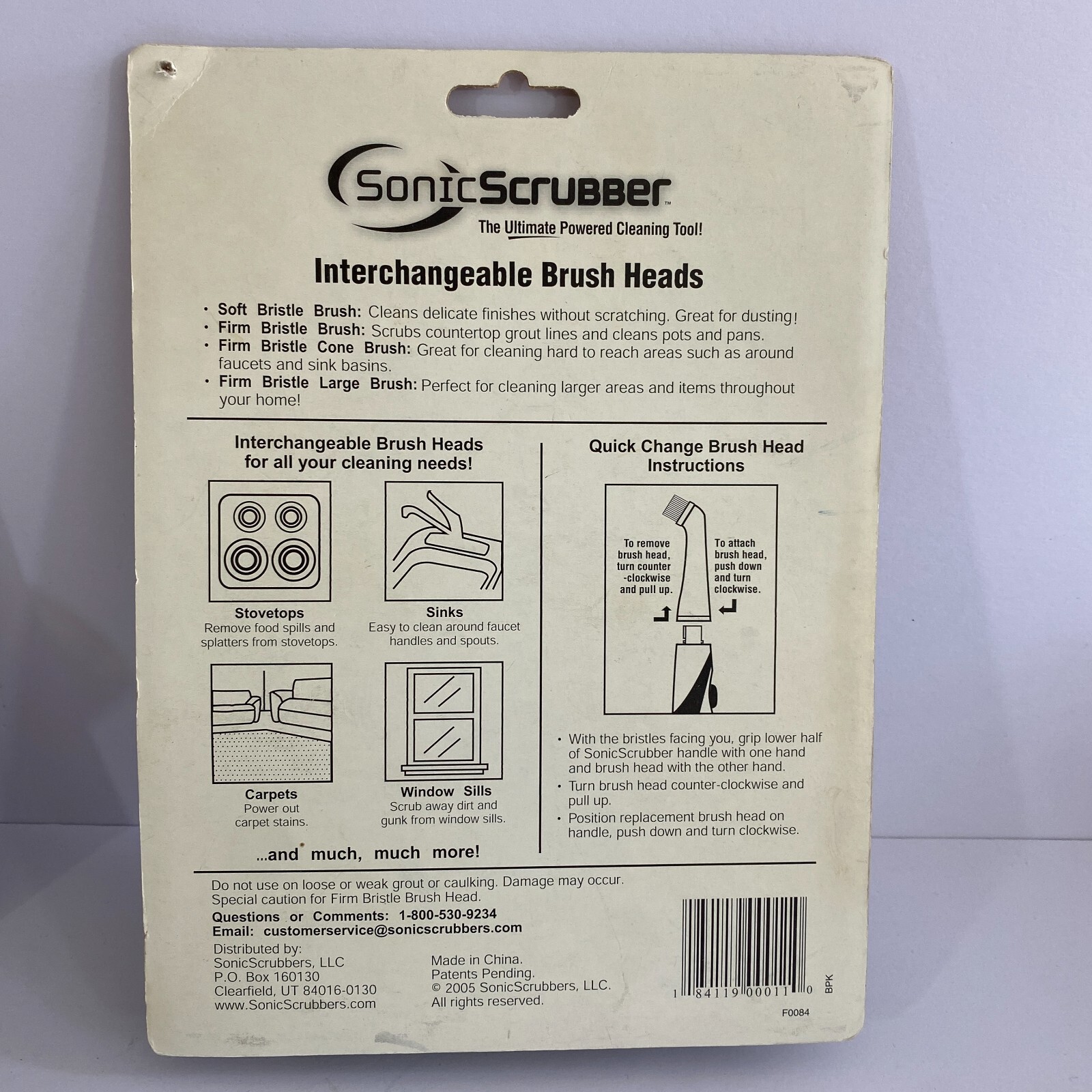 3 Sonic Scrubber Interchangeable Brush Heads Kitchen & Household Replacements