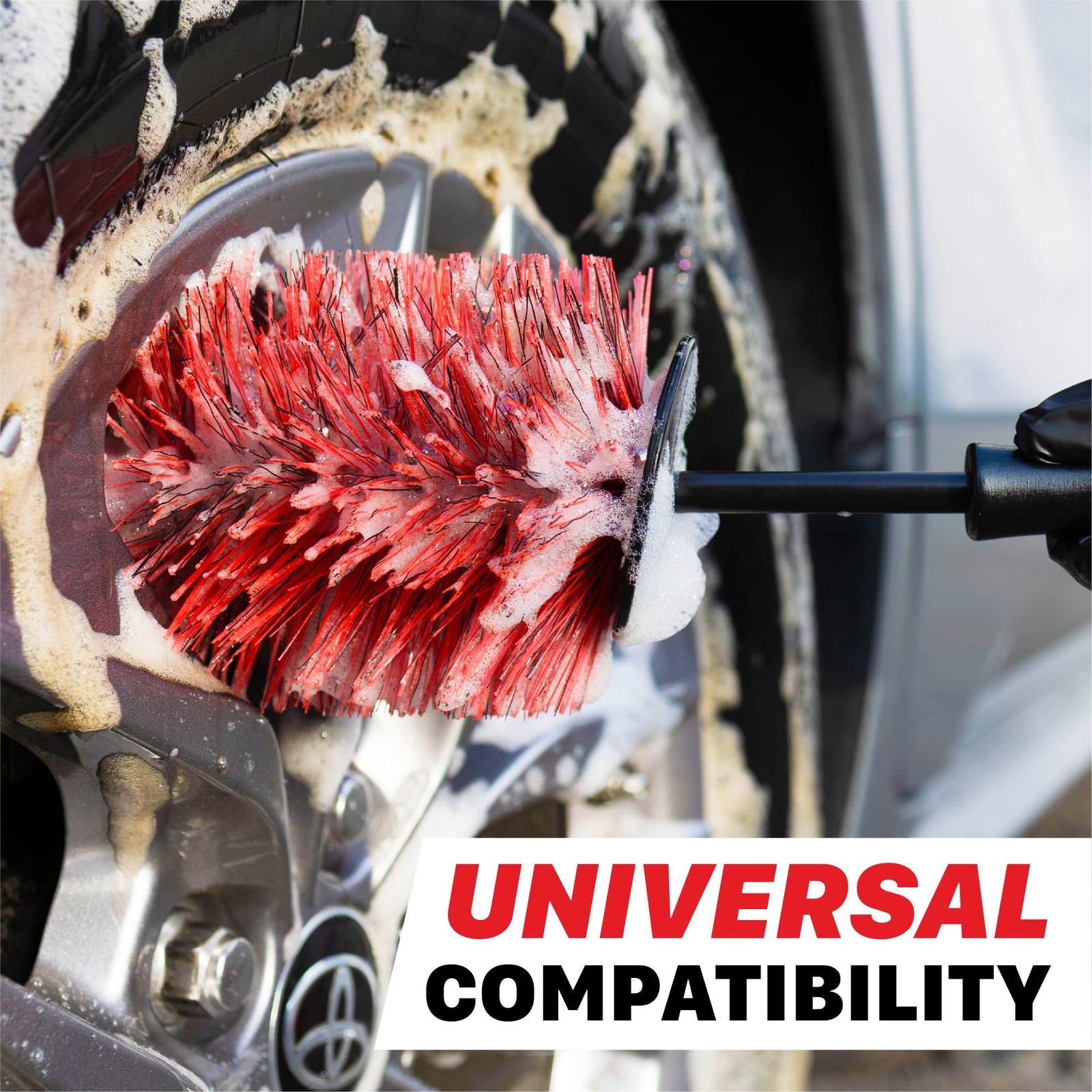 Wheel & Rim Brush Set for Car Detailing – 2Piece NonAbrasive Cleaning Tools