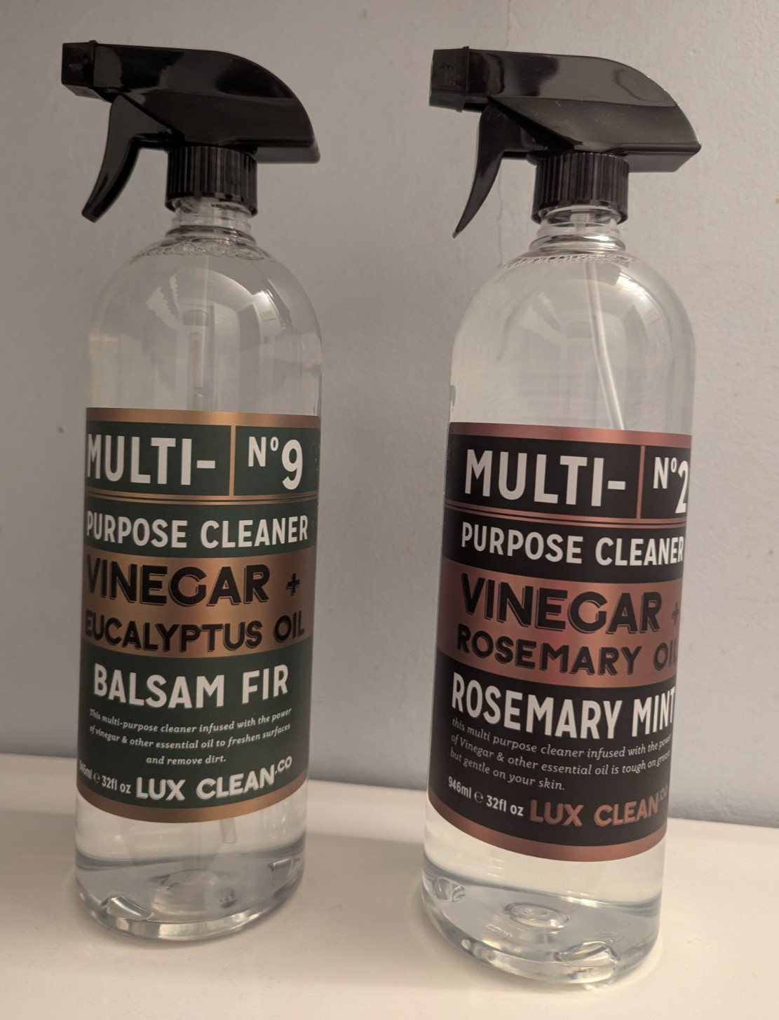 (2) LUX CLEAN Co. VINEGAR & EUCALYPTUS/ ROSEMARY MINT Multi-Purpose Cleaner