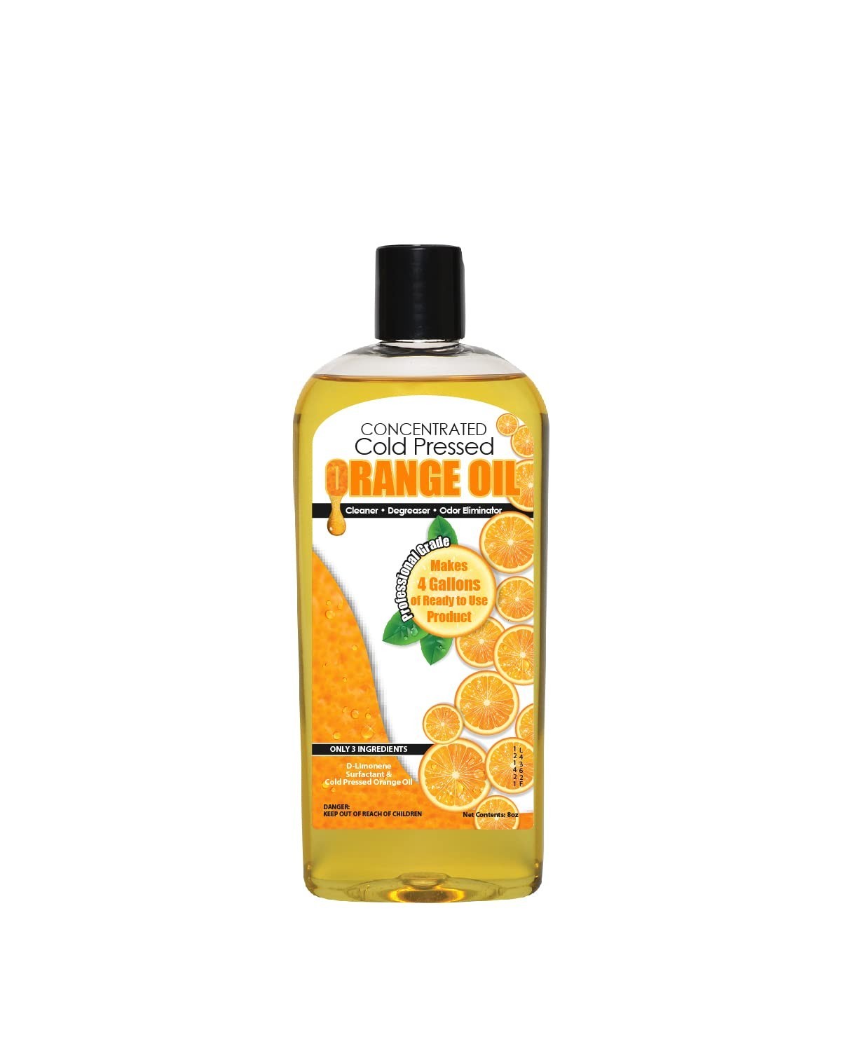 Cold Pressed Orange Oil Concentrate 8oz | All-Purpose Citrus Cleaner & Degreaser