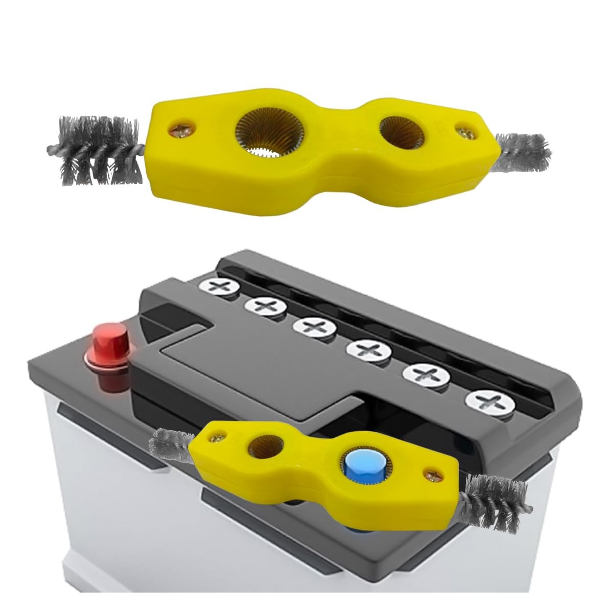 4 in 1 Car Battery Terminal Cleaner, Car Battery Post Cleaner, AntiRust Car B…