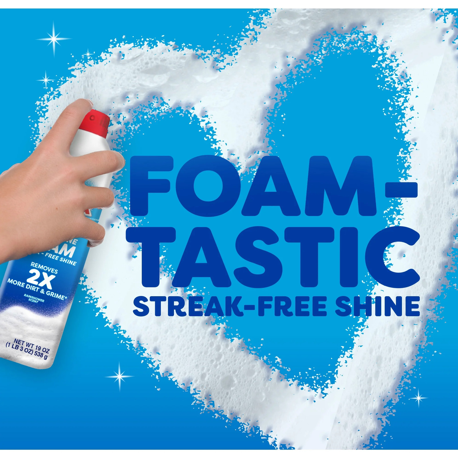 Fast Shine Foam Glass Window Mirror Cleaner NoDrip Aerosol