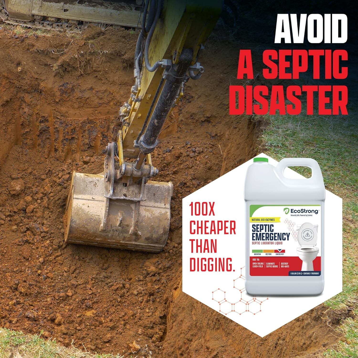New Septic Tank Shock Treatment 128 Oz Bio Enzyme Drain Cleaner