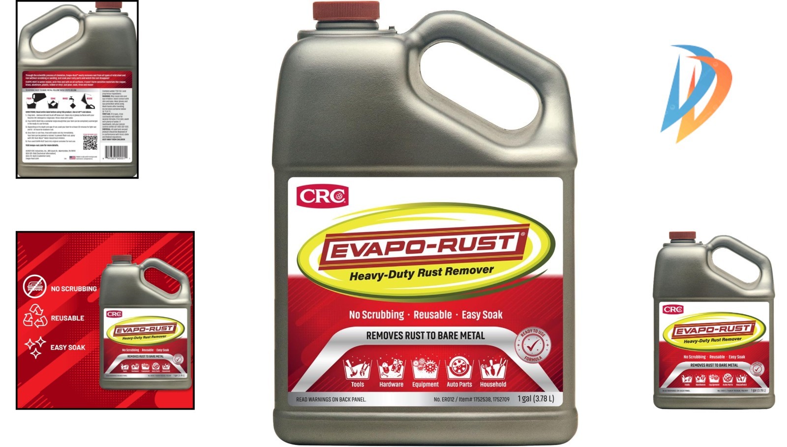 Non-Corrosive 1 Gallon Rust Remover – Safe for Auto Parts & Tools, Easy Use
