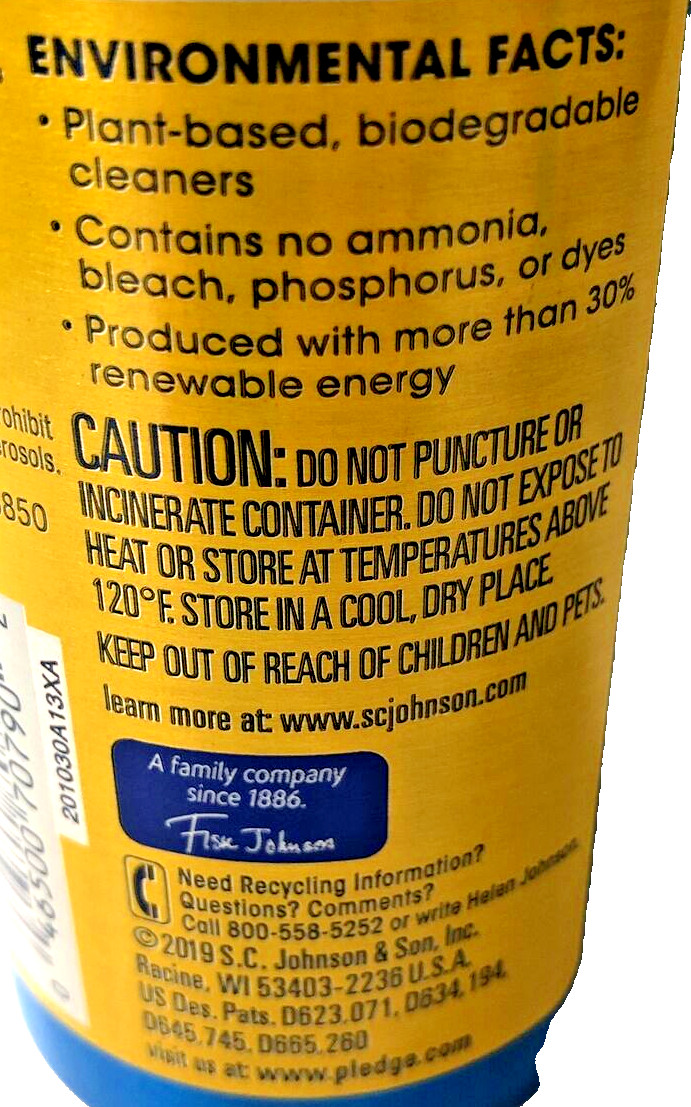 Pledge Clean It Rainshower Multisurface Cleaner Spray 9.7 oz Lot of 2