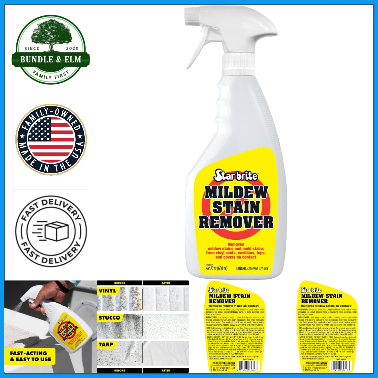 Triple-Action Mold Cleaner, Concentrated Formula for Vinyl and Plastic Surfaces