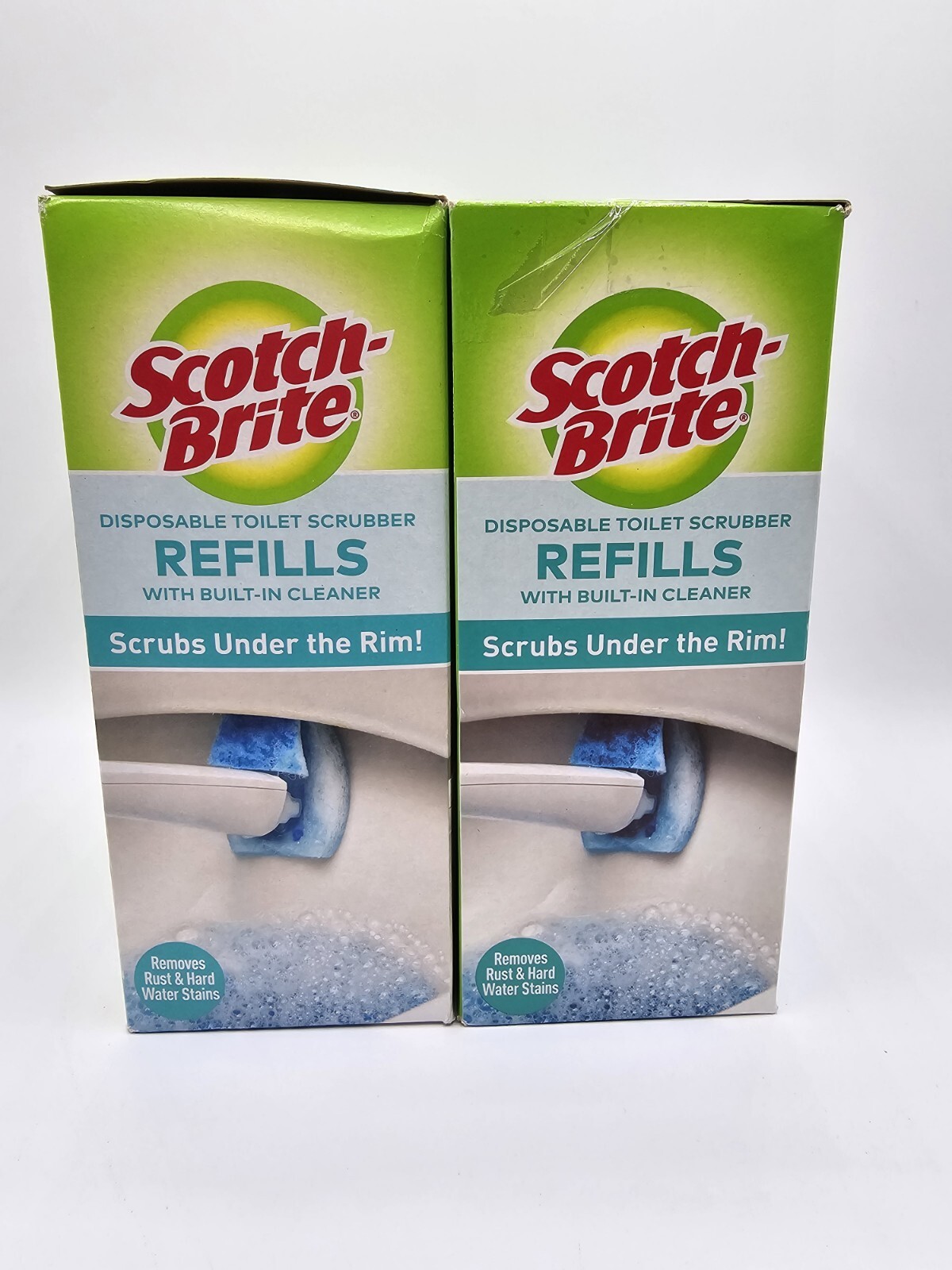 Lot Of 2)12PK Scotch Brite Disposable Scrubber Refills Removes Rust &Hard Water