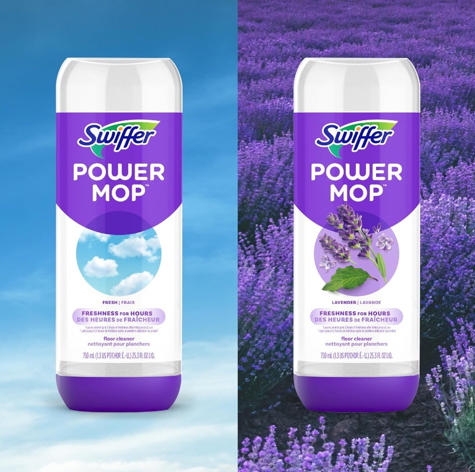 Swiffer Power Mop Floor Cleaning Solution Fresh Scent Floor Cleaner,25.3 oz, 2x.