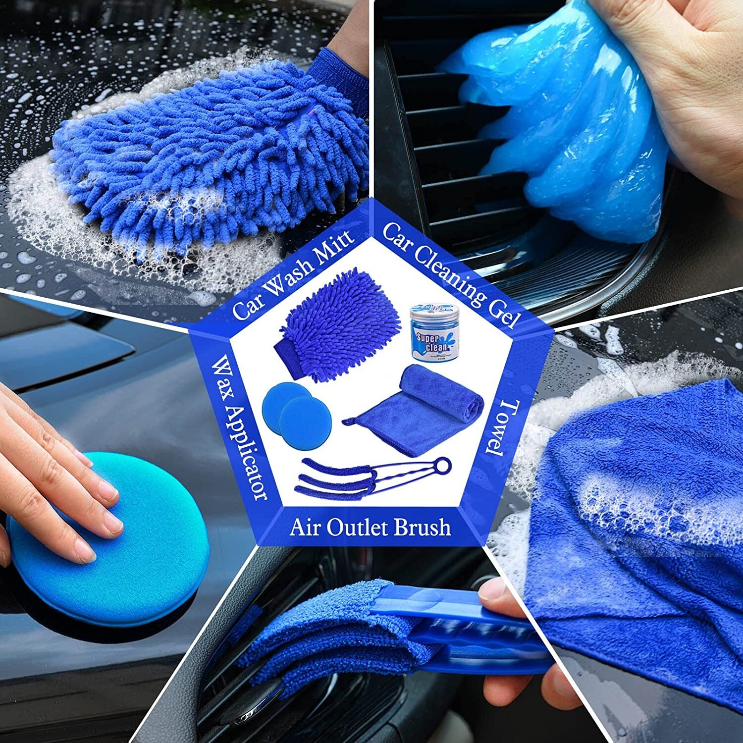 25 Pcs Car Cleaning Kit Detailing Brush Set Auto Detailing Drill Brushes NEW