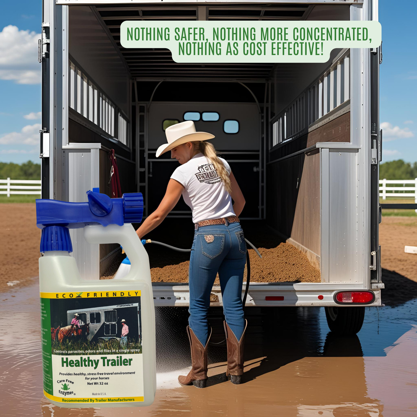 Horse & Livestock Trailer Cleaner & Deodorizer | Healthy Trailer | 32 oz & 33.9