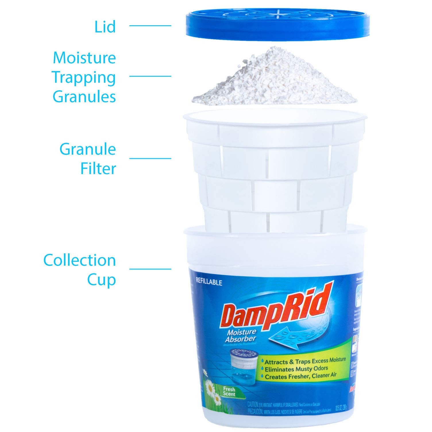DampRid Fresh Scent Refillable Moisture 10.5 Ounce (Pack of 1),