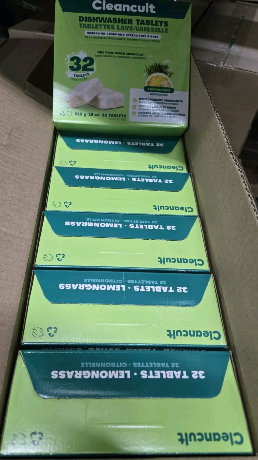 DISHWASH Detergent Tablet. Cleancult Brand. Lemongrass SCENT. FULL CASE!!