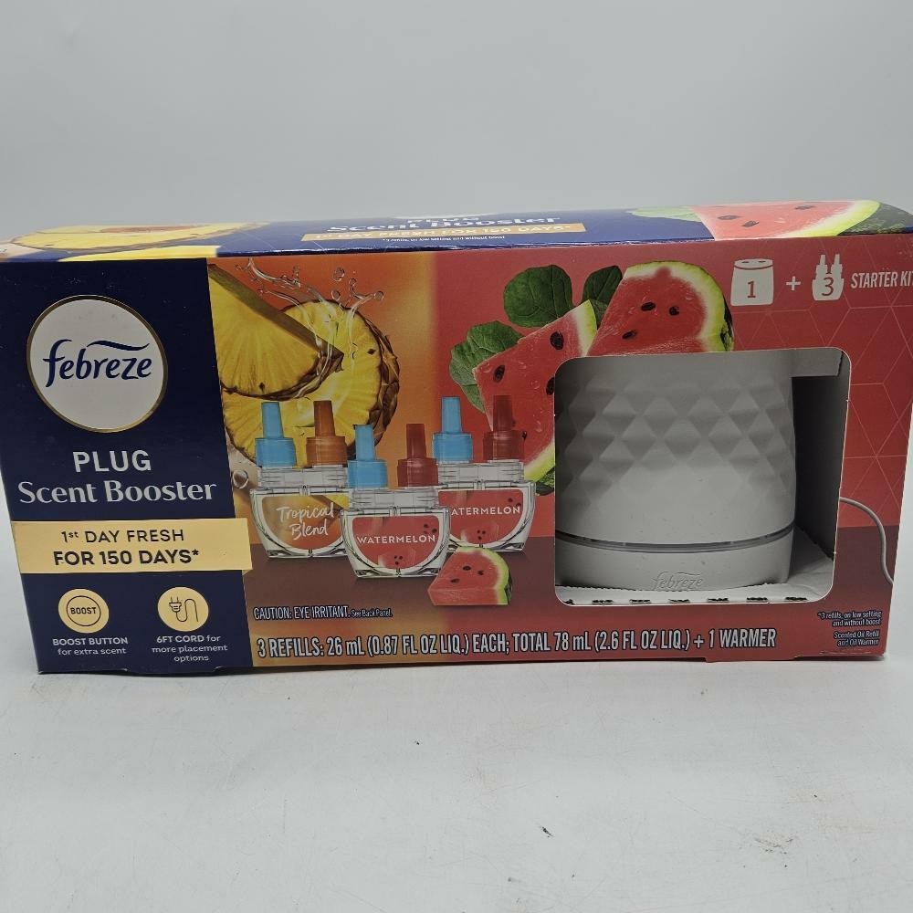 Febreze PLUG Scent Booster Oil Starter Kit, Watermelon & Tropical Blend