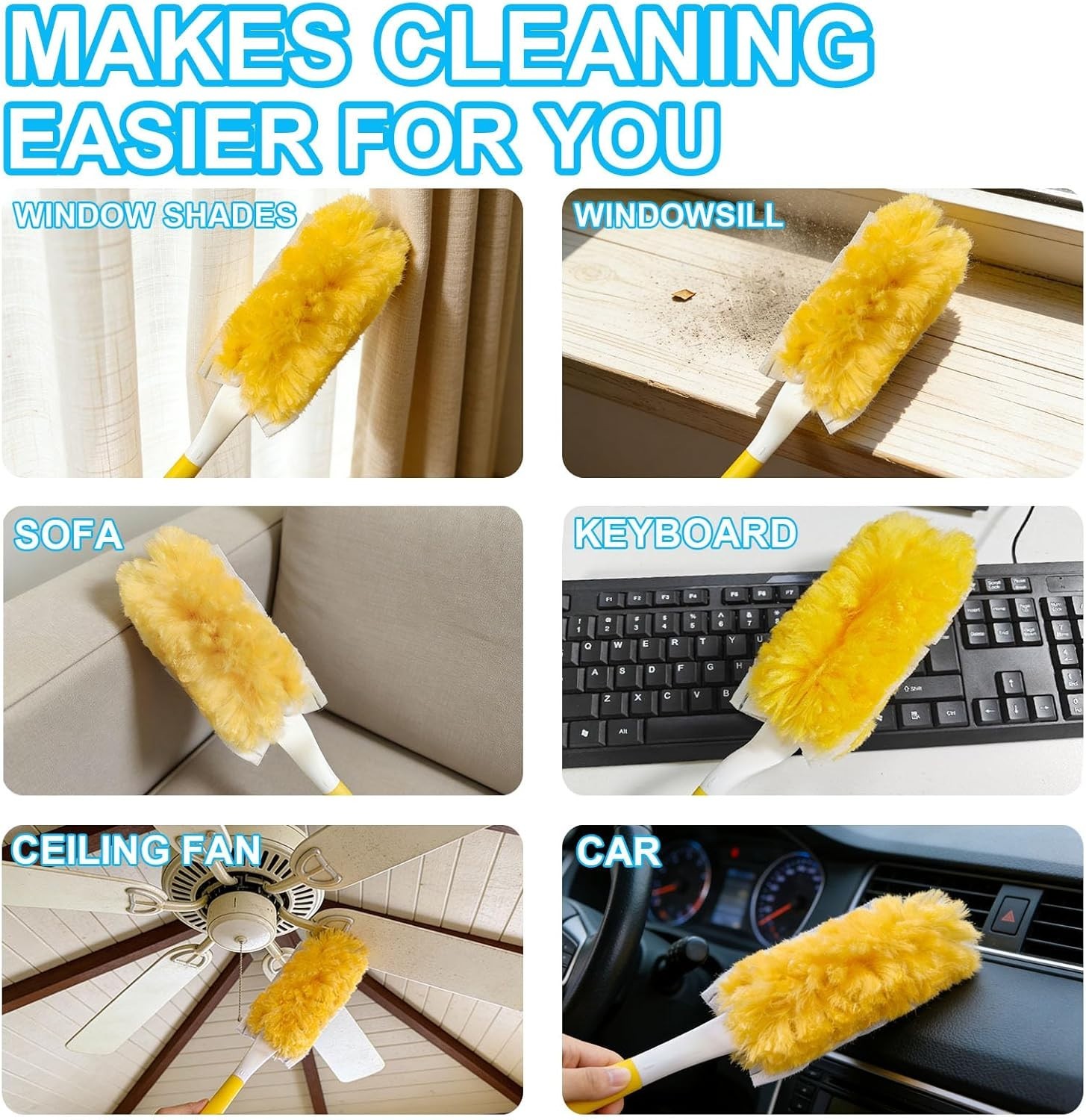 20 Pack Heavy Duty Duster Refills for Swiffer, Multi-Surface 360° Disposable Dus