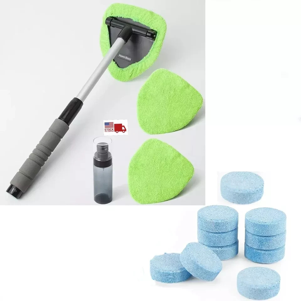 15x Windshield Cleaner Wand Microfiber Car Inside Window Cleaning Tool Anti Fog