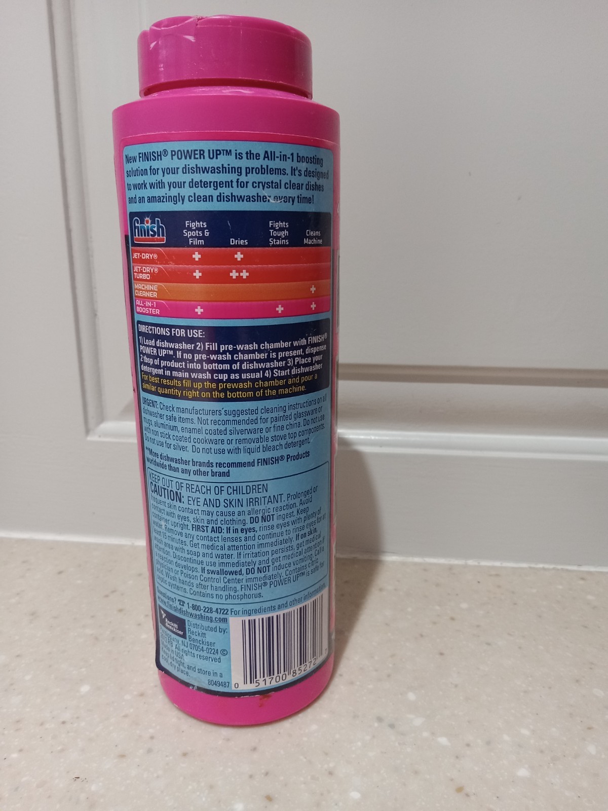 NOS 2012 Finish Hard Water Booster Powder 14 Ounces Lemon Sparkle Used- 2/3 full