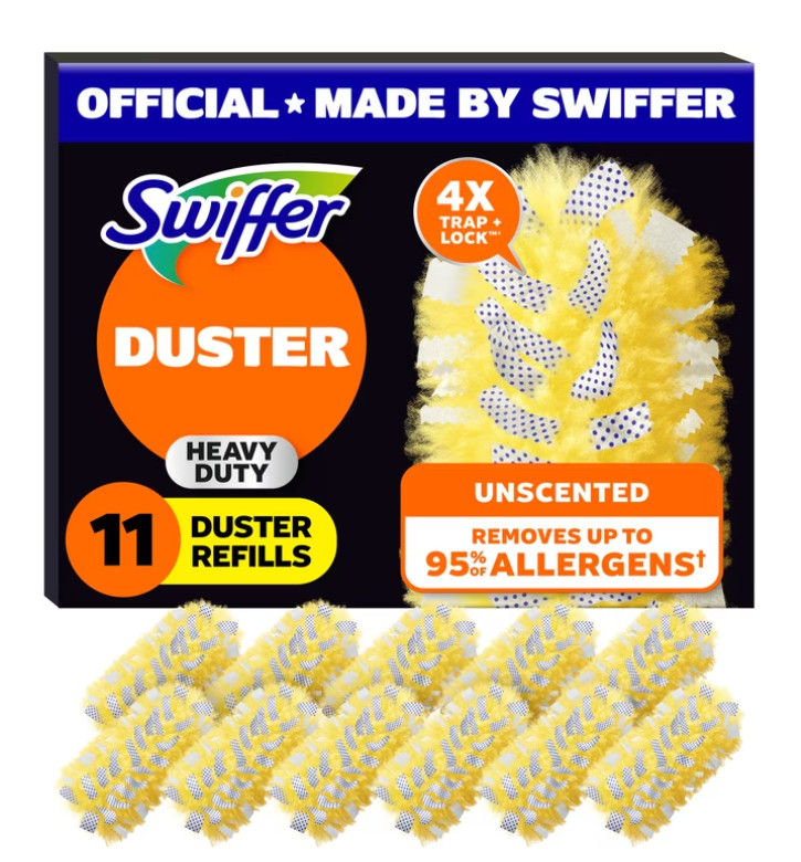 (2 pack) Swiffer Dusters Heavy Duty Duster Refills, Unscented, 11 Count
