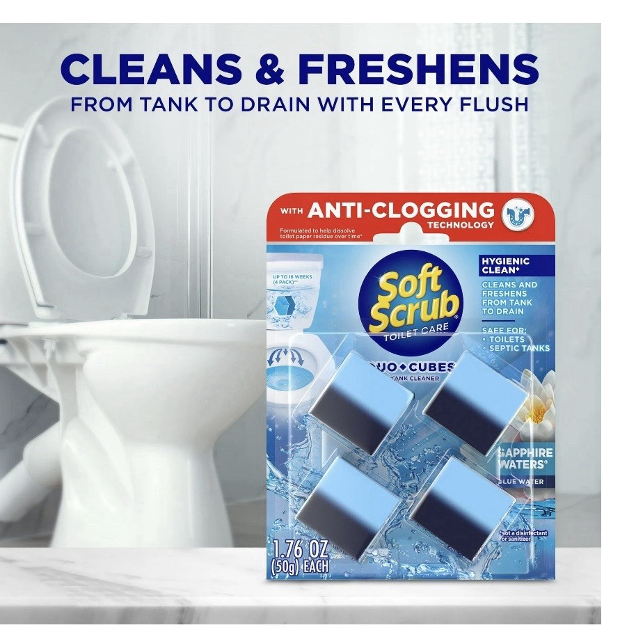 In-Tank Toilet Cleaner Duo-Cubes, Sapphire Waters, 4 Count