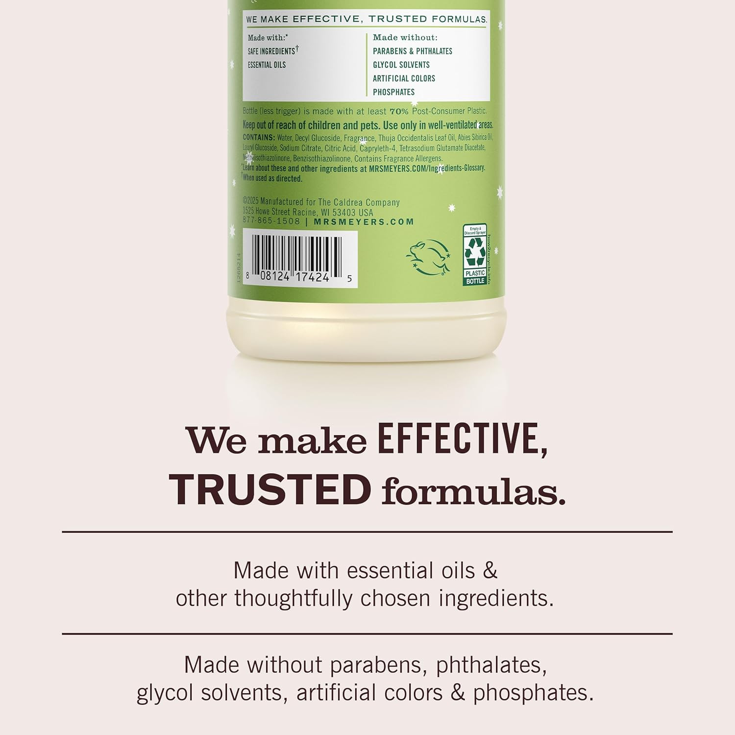 MRS. MEYER’S CLEAN DAY Multi-Surface Cleaner Spray, Cruelty Free Formula, Iowa P