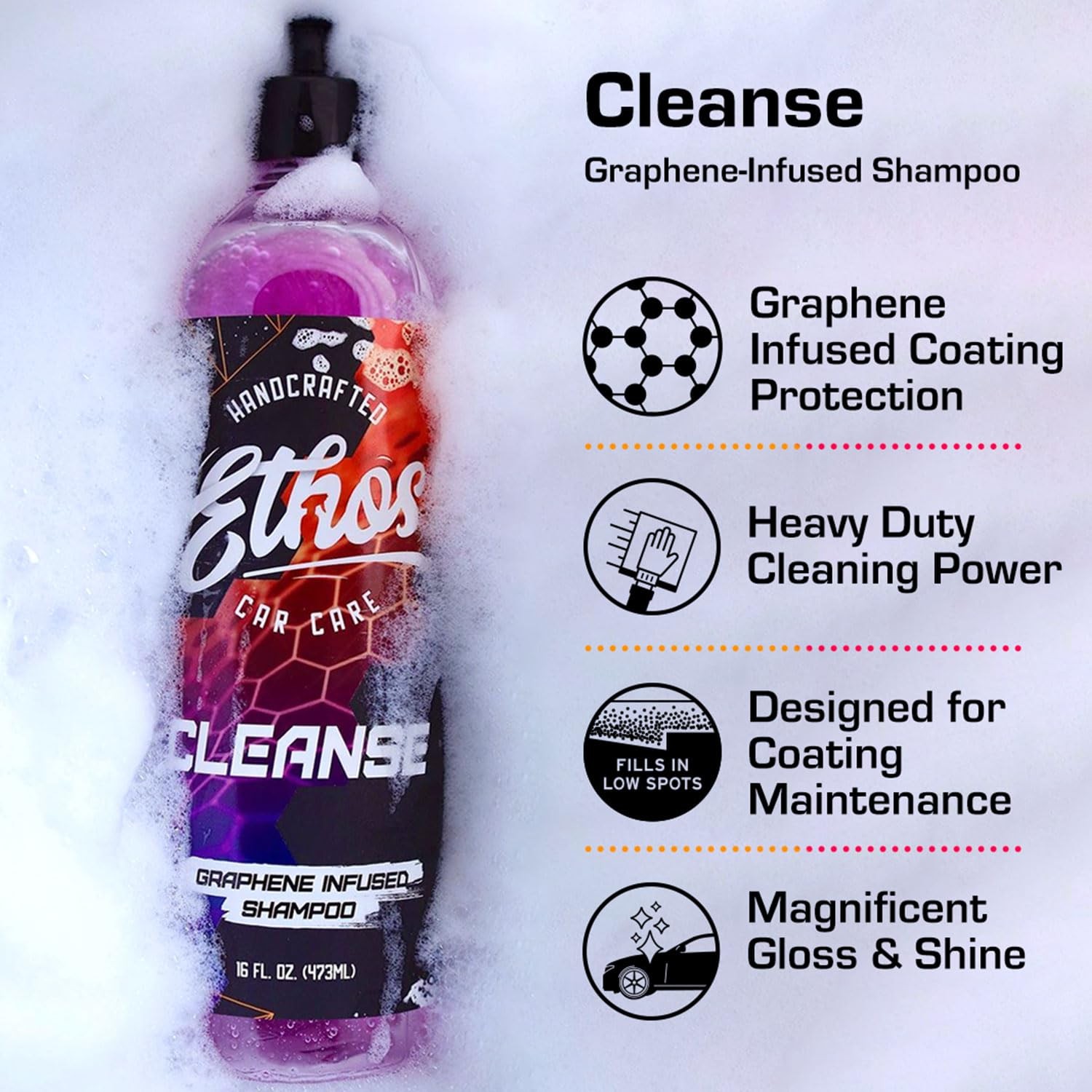 Ethos Cleanse for Cars Graphene Shampoo, Ceramic Coating Infused Car Wash Soa…