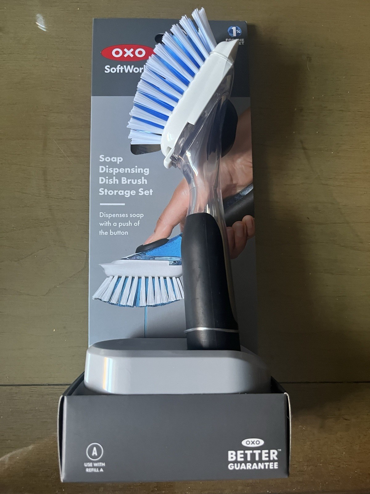 OXO Softworks Soap Dispensing Dish Brush Storage Set – New In Package