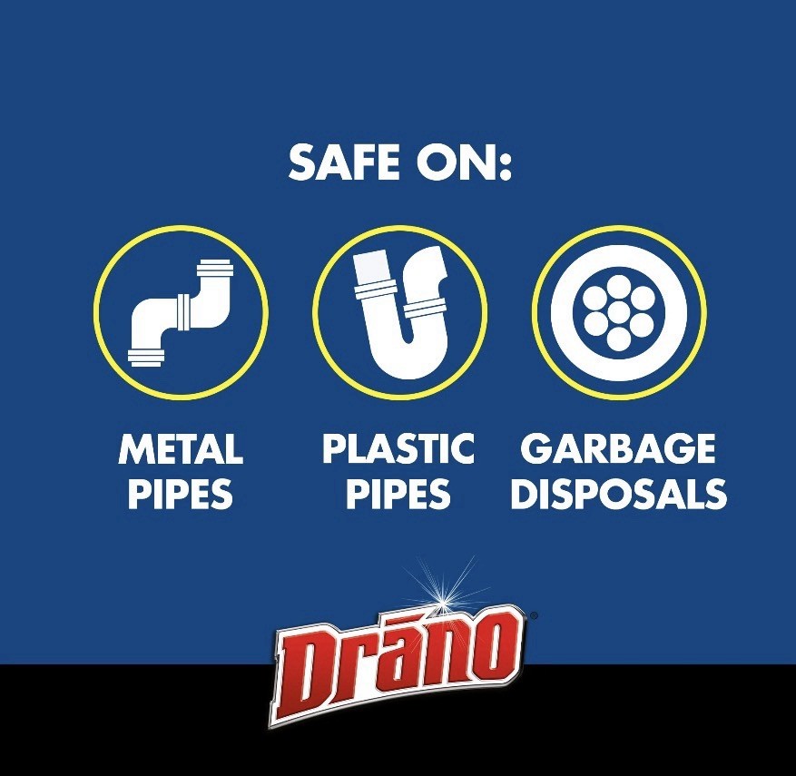 Drano Dual-Force Foamer, Hair and Drain Clog Remover Commercial Line 17fl Oz