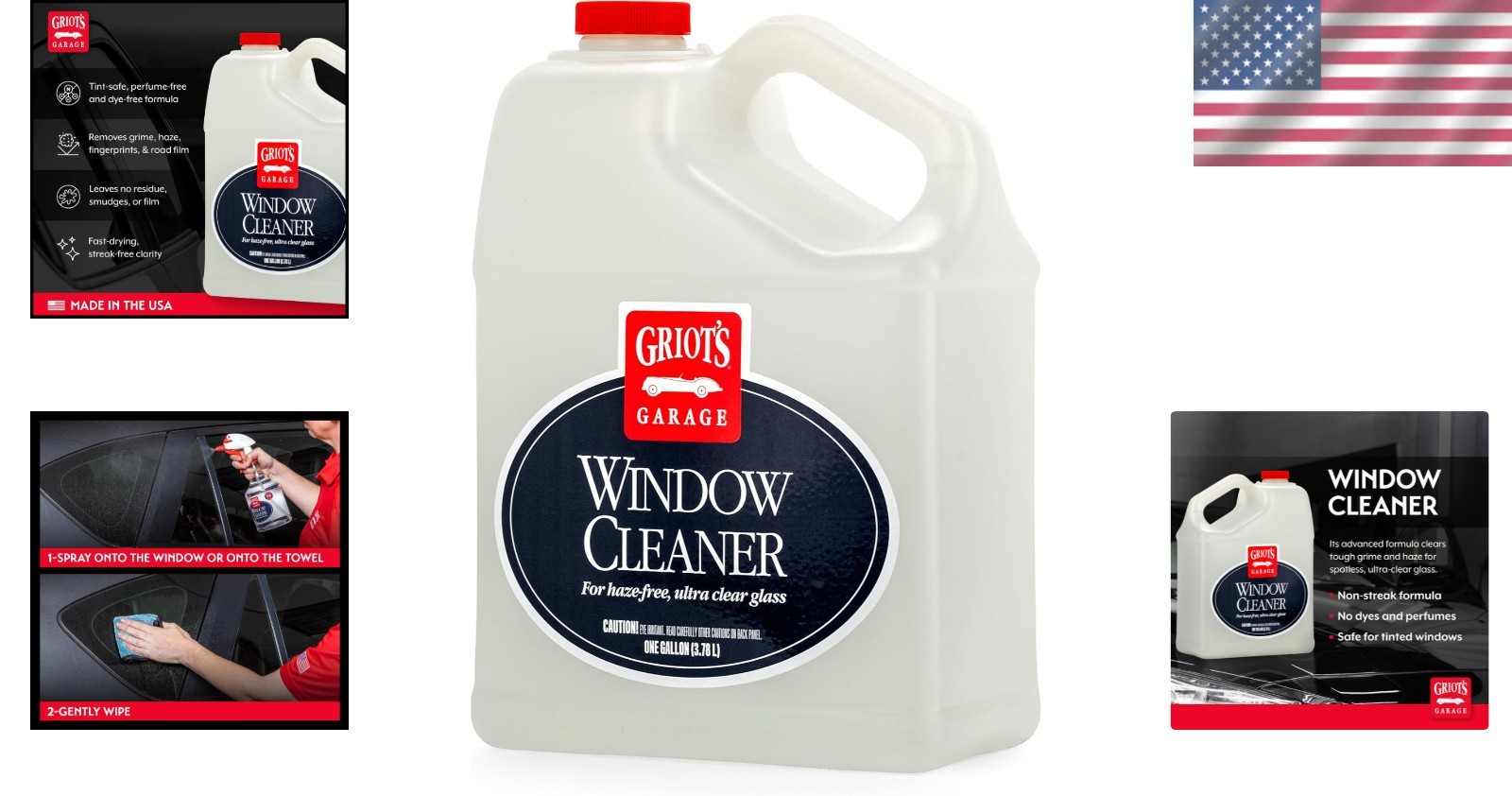 Car Window Cleaner Spray – Safe for Tinted Glass, One Gallon, Streak-Free