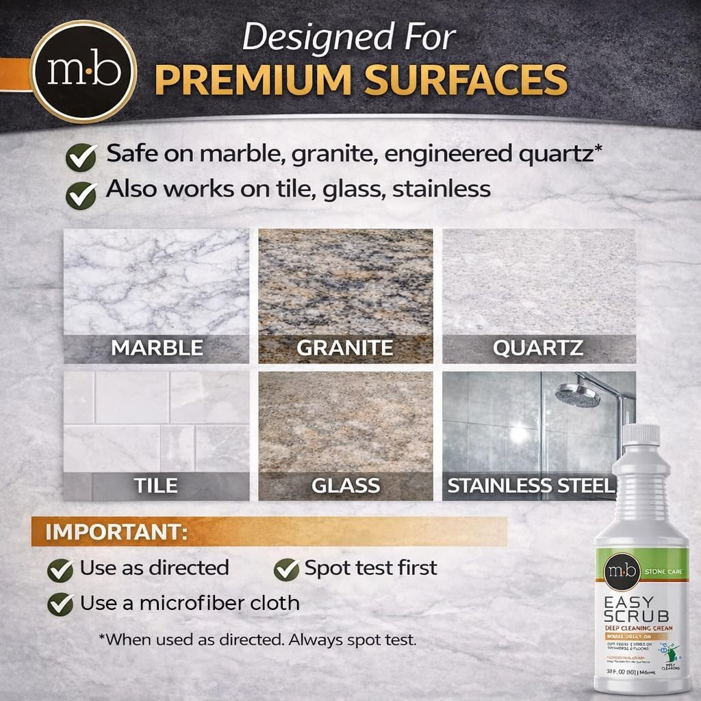 MB Stone Granite, Quartz Marble, Stone Countertop Cleaner for Countertops Shower