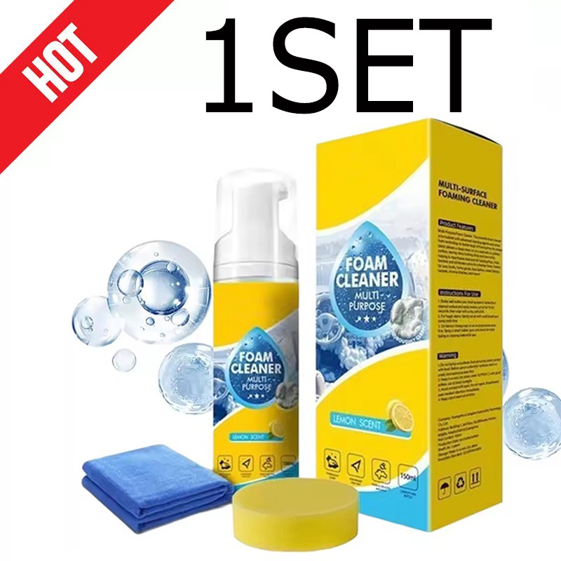 3X 4-in-1 Multi-Enzyme Foam Cleaner, All-Purpose Spray 5oz with Sponge & Towel