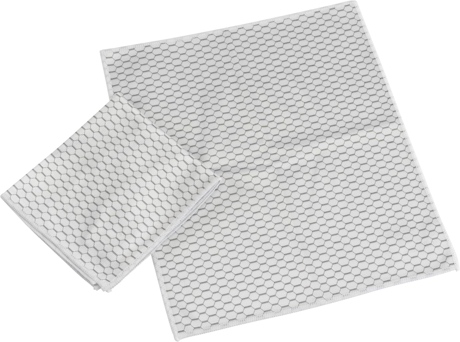 Lint-Free Microfiber Glass and Mirror Cleaning Cloths, White/Black (Set of 2)