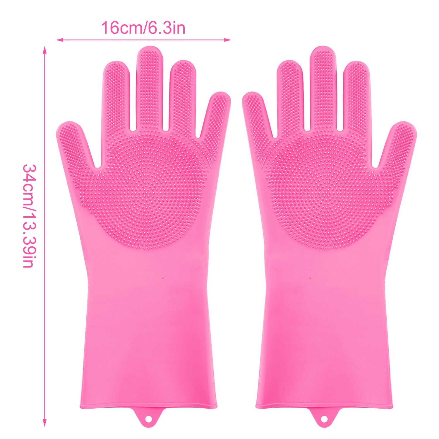 2 * Cleaning Gloves Dishwashing Gloves Silicone Reusable Cleaning Heat Resistant