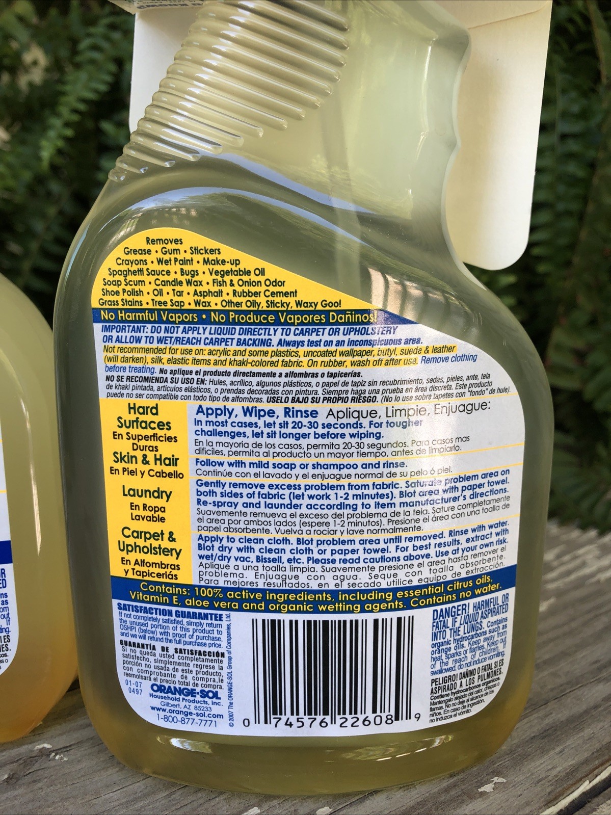 2x De-Solv-It Citrus Solution Spray Bottles 12.6 Removes Oily Waxy Messes 2007