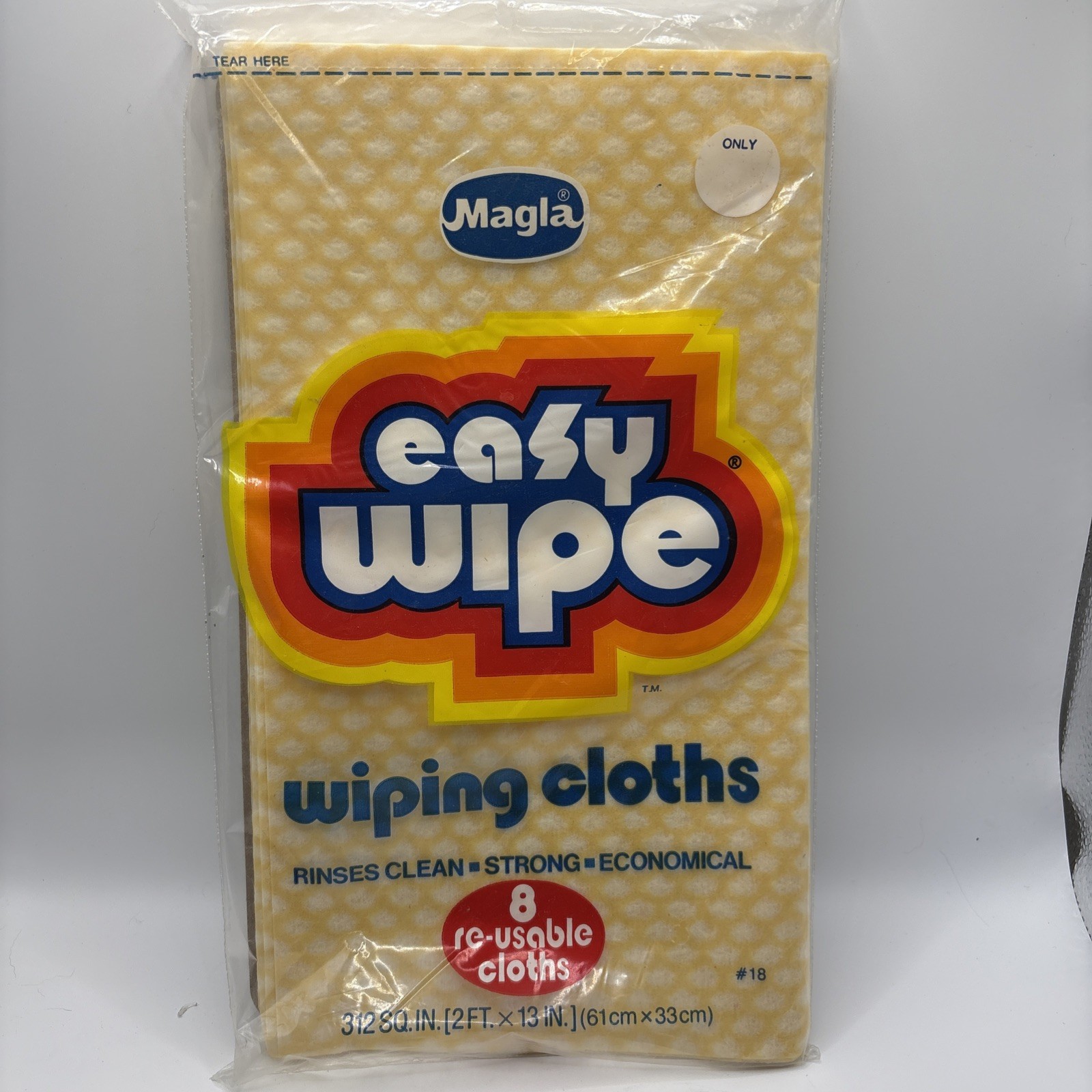 Vintage 80’s Magla Easy Wipe 8ct Wiping Cloths Reusable 100% Rayon 18-701 NEW