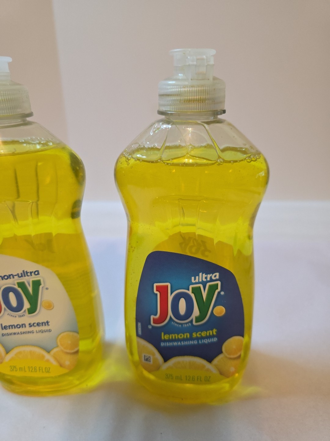 Set Of 2 Vintage Joy Lemon Scent Dishwashing Liquid 12.6 Fl Oz