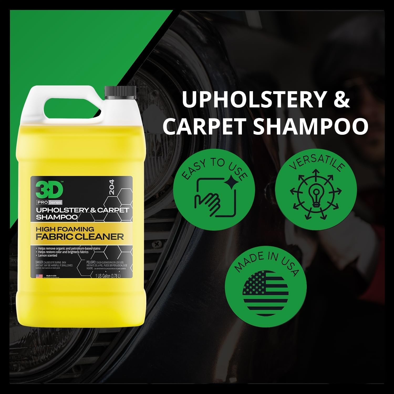 Upholstery & Carpet Shampoo – High Foam Stain Remover & Odor Eliminator Shamp…