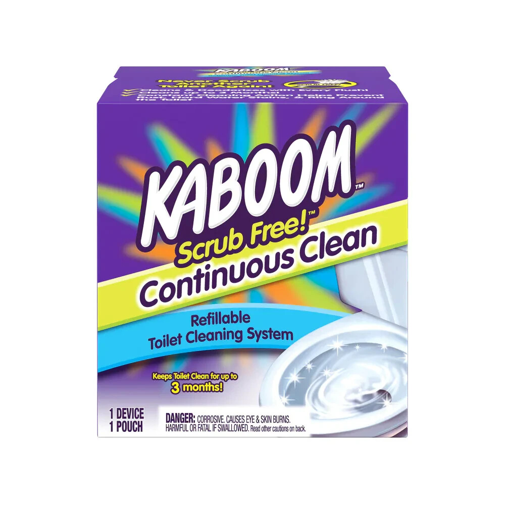 KABOOM Scrub Free Continuous Toilet Cleaning System 1 Device 1 pouch