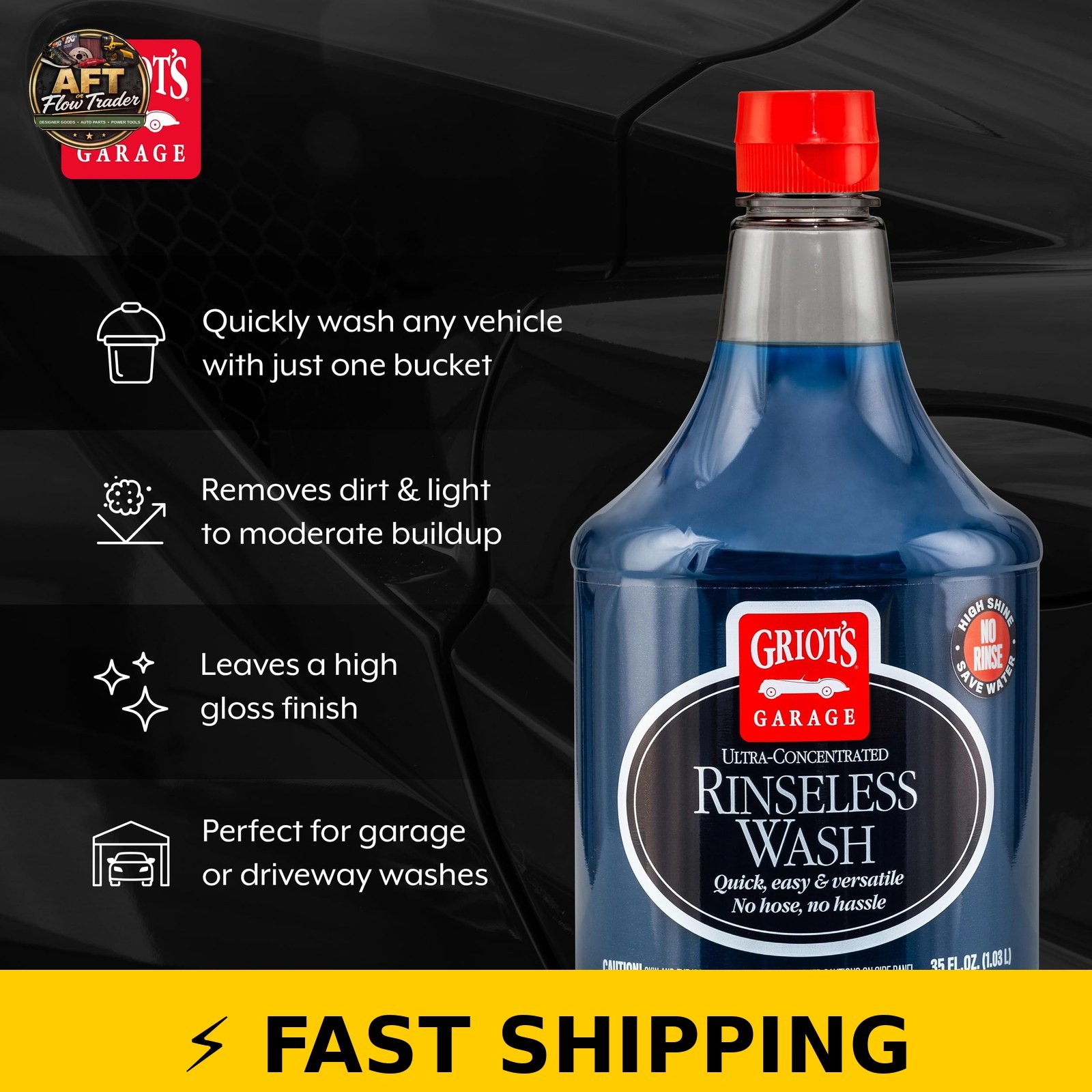 Griot’s Garage Rinseless Wash 35oz – No-Rinse Car Cleaning
