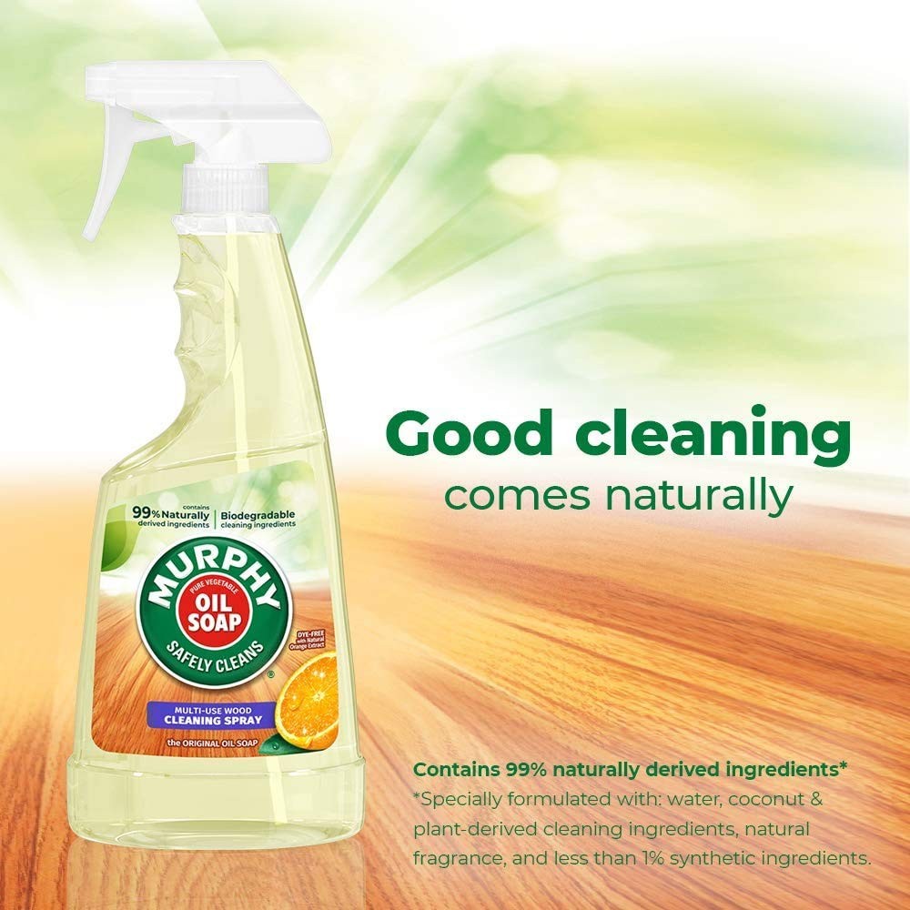 Oil Multi-Use Wood Cleaner Spray with Orange Oil, 22 Fl Oz (Pack of 2)
