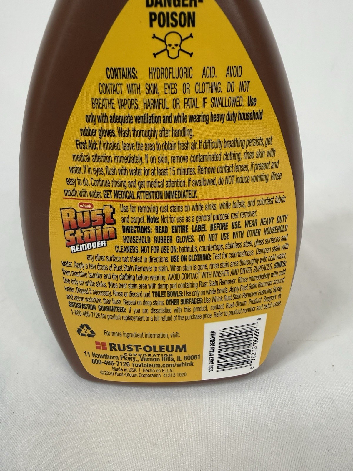 Whink No Scent Liquid Rust Stain Remover 16 oz Removes Rust Stains & Water Stain