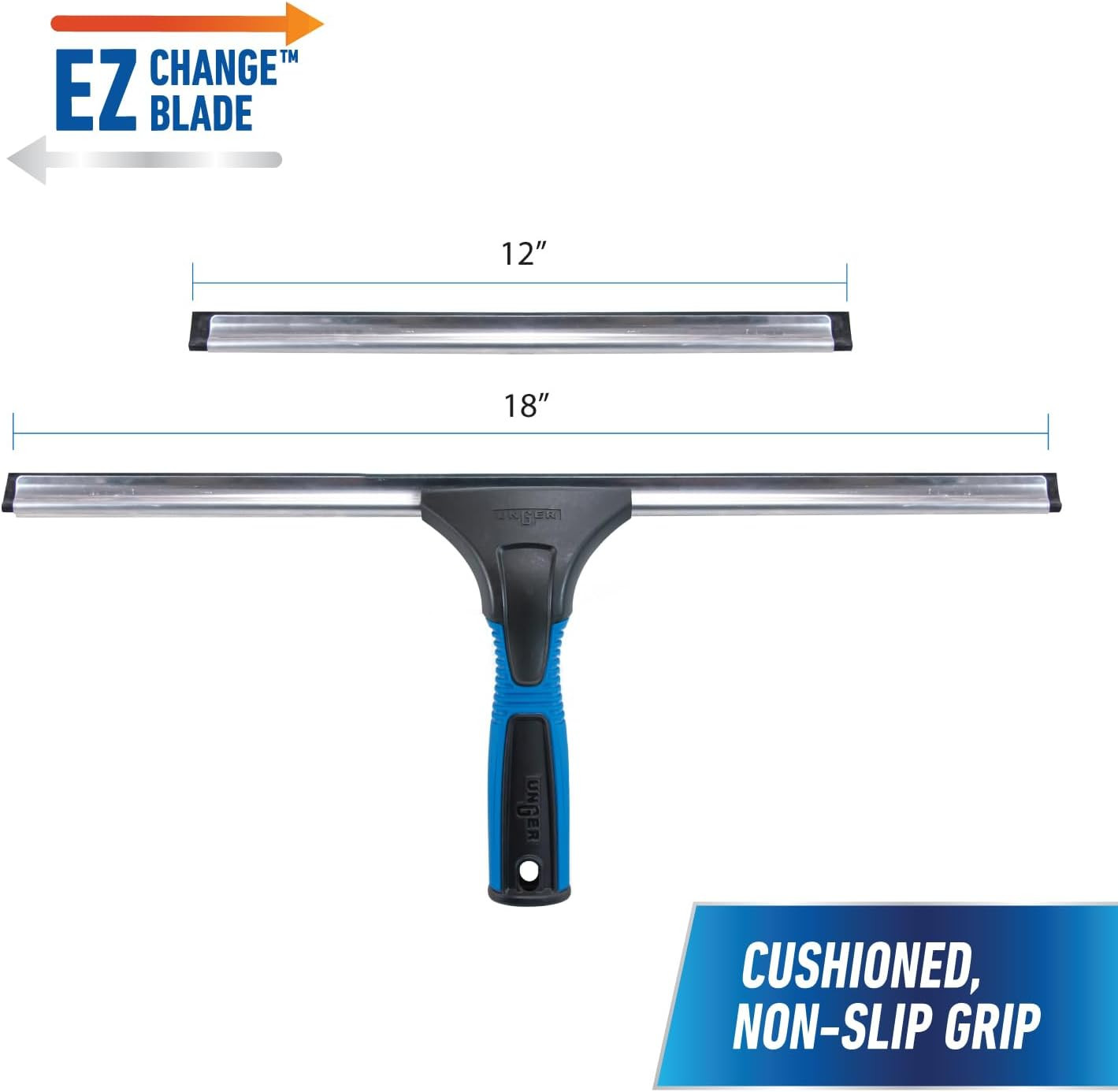 Professional Connect and Clean 18” EZ Change Window and Glass Cleaning Squeegee,
