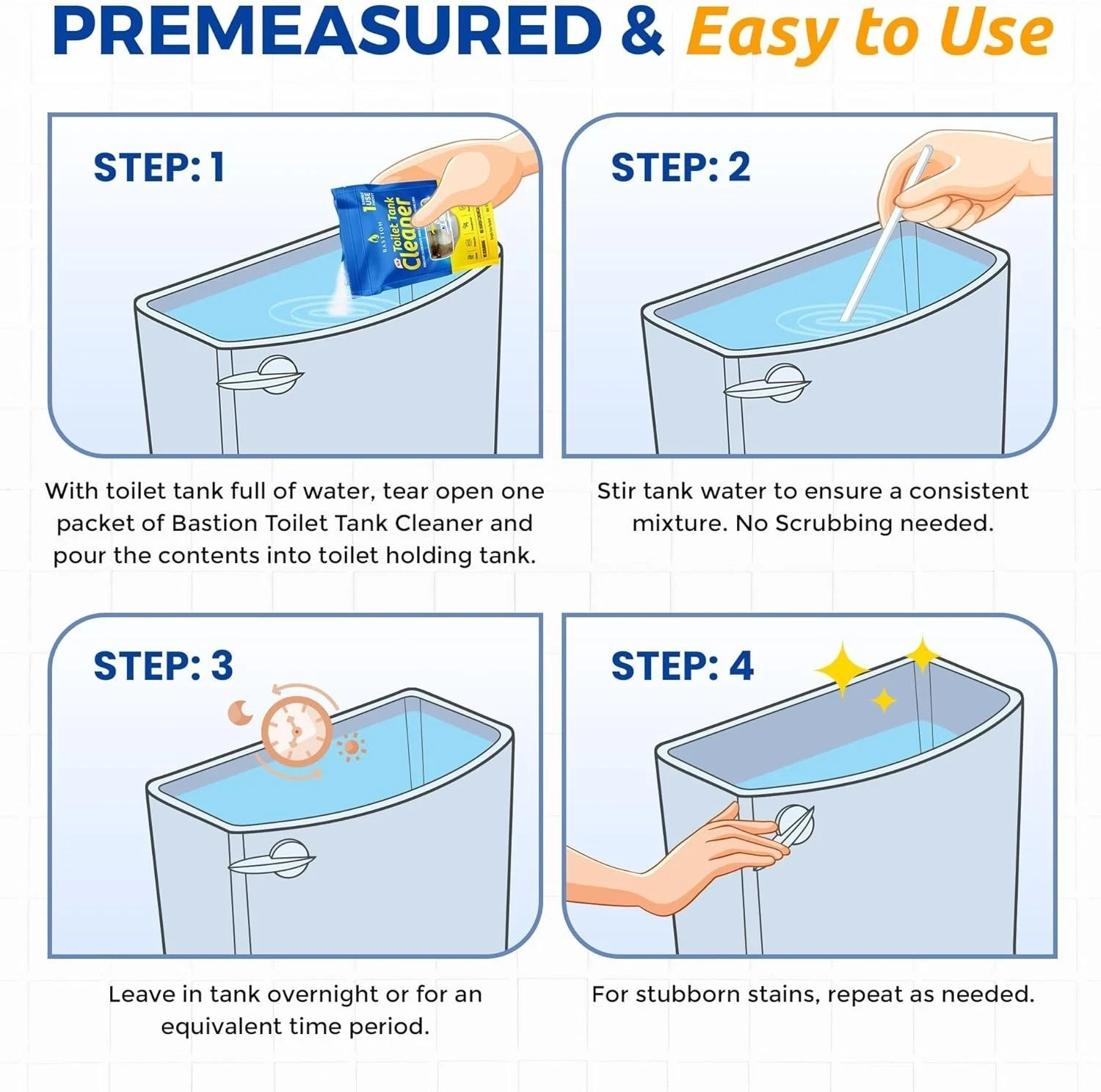 8oz Toilet Tank Cleaner – Septic Safe, No Scrubbing, Tough on Hard Water Stains