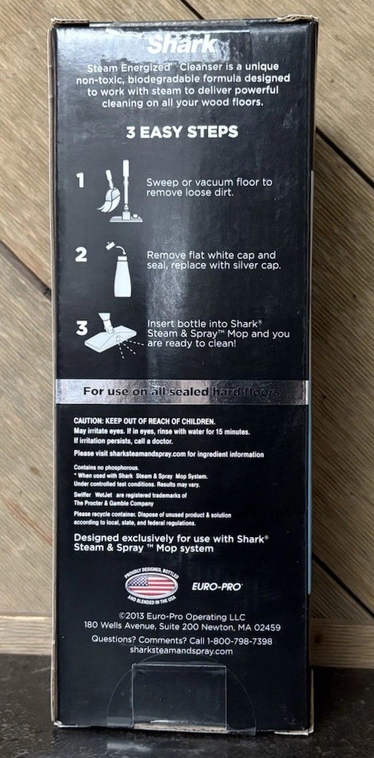 Shark Steam Energized Wood Floor Cleanser Non Toxic No Streak Cleaner 20 oz P10