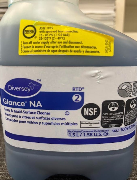 Diversey Glance NA Glass & Multi-Surface Cleaner RTD 1.5L 2-Pack Lot 100975198