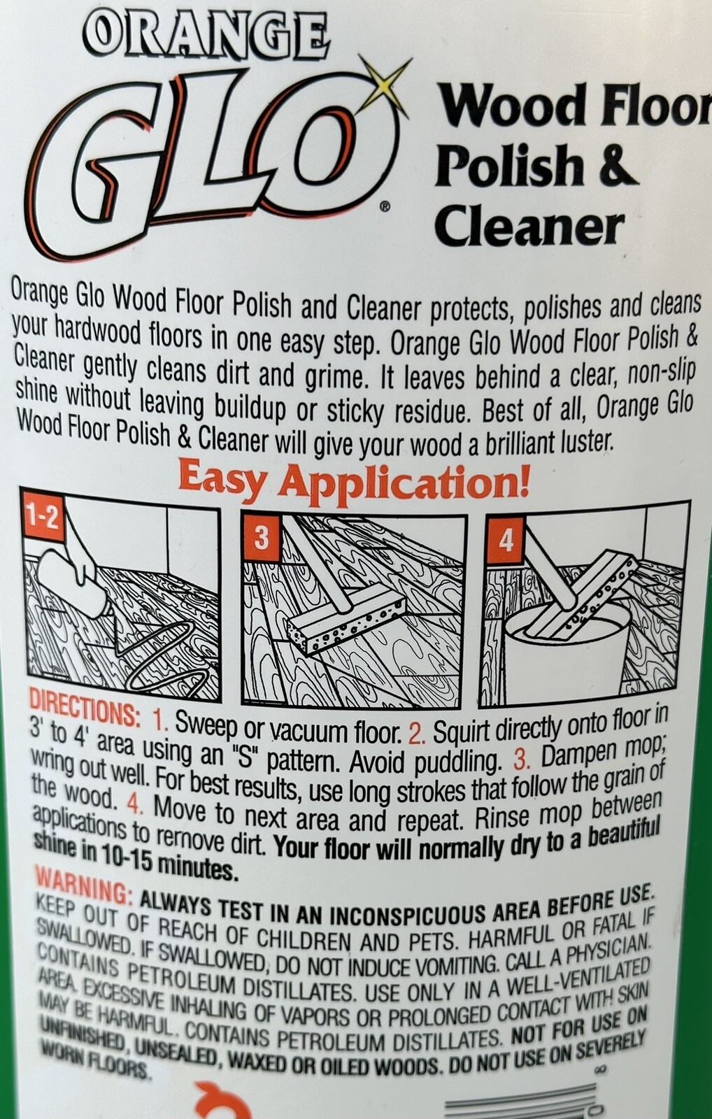 Orange Glo Wood Floor Polish And Cleaner Hardwood Floor 24 Fl Oz New