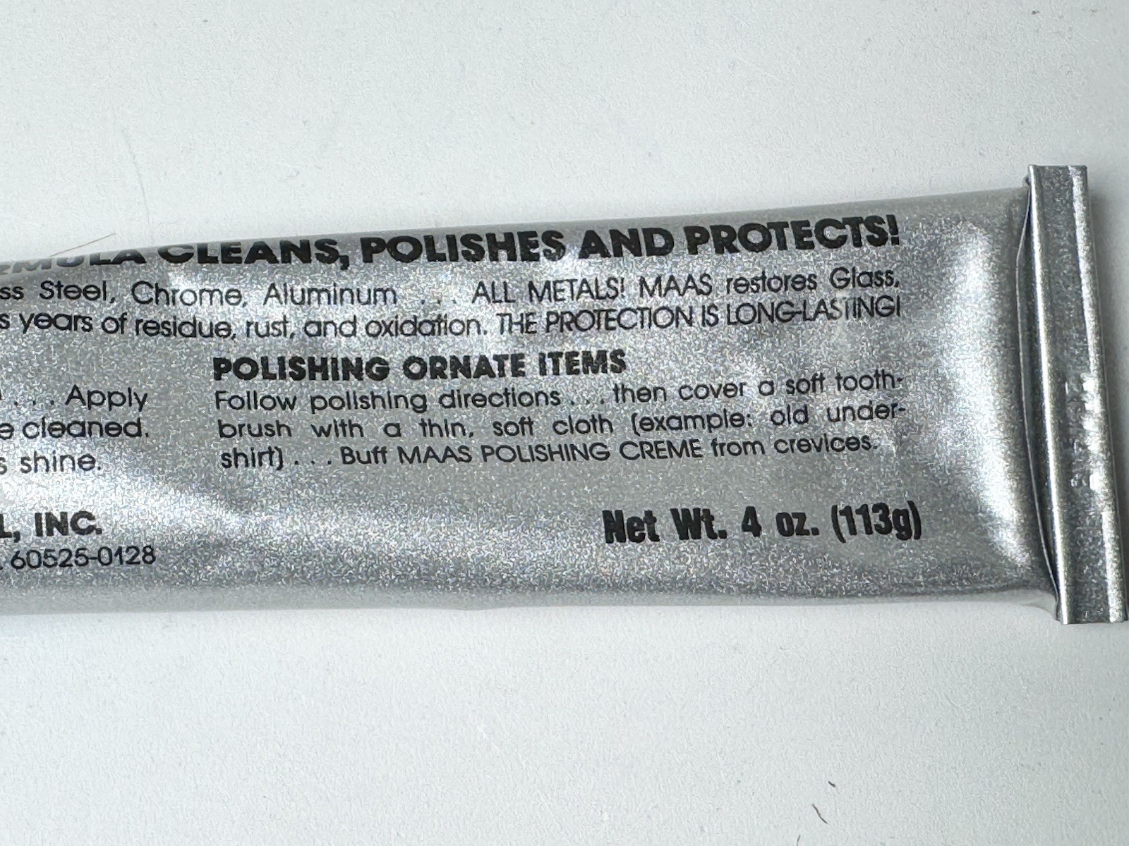 MAAS Fine Polishing Cream For All Metals – 4oz – Partial Tube